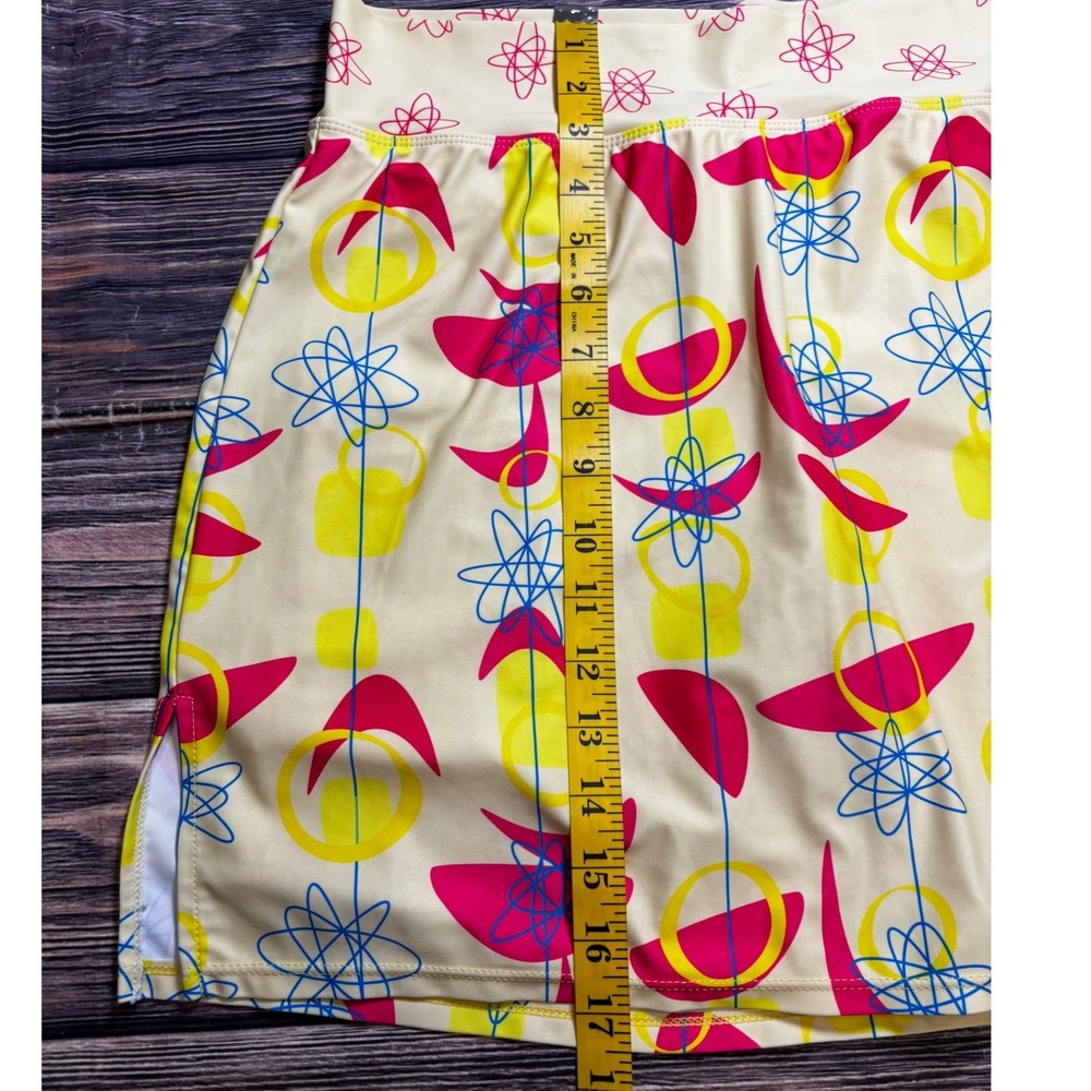 SkortObsession Womens Large Atomic Retro Print Athletic Skort Pockets Stretch - Picture 4 of 14